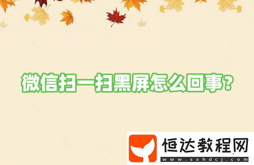 微信掃一掃黑屏怎么回事