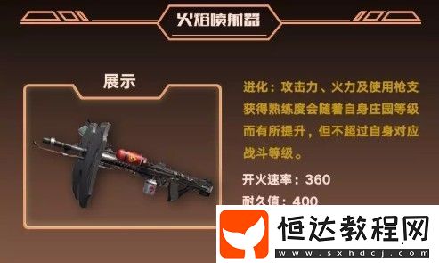 明日之后火焰噴射器使用攻略：戰(zhàn)斗等級15級解鎖，灼燒效果與進化屬性詳解