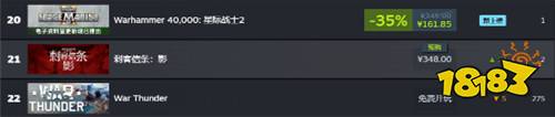 刺客信條影Steam國區(qū)付費游戲前10名