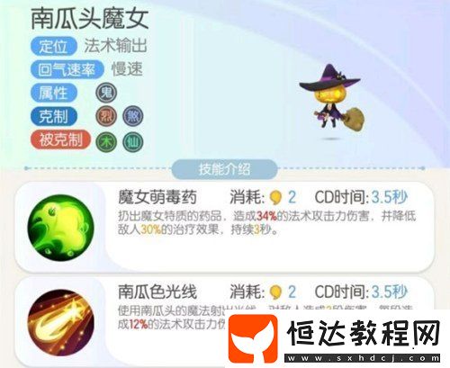 一起來捉妖南瓜頭魔女技能詳解：魔女萌毒藥與南瓜色光線效果全解析