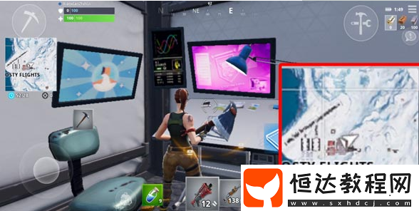 堡壘之夜第七賽季第二周隱藏任務(wù)攻略：嚴(yán)霜機場紅房子二樓戰(zhàn)旗獎勵位置詳解