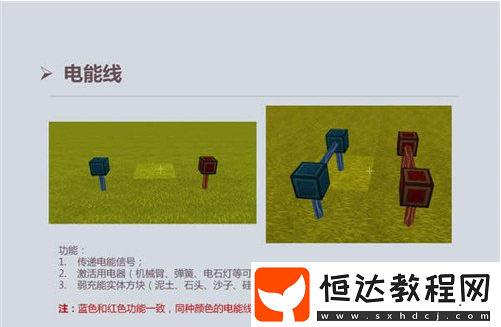 迷你世界常用電路方塊大全：電能線、電能增幅器、電石塊等詳解
