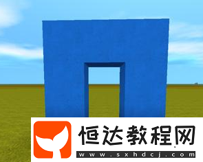 迷你世界隱藏透明門制作教程：藍色硬沙塊與木圍欄門的完美搭配