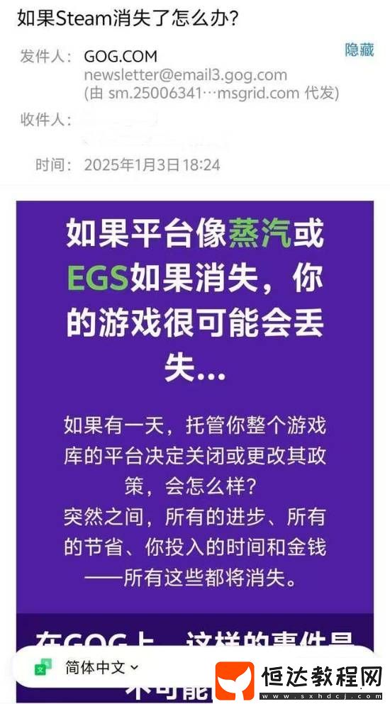 CDPR旗下游戲商店GOG發(fā)推廣郵件